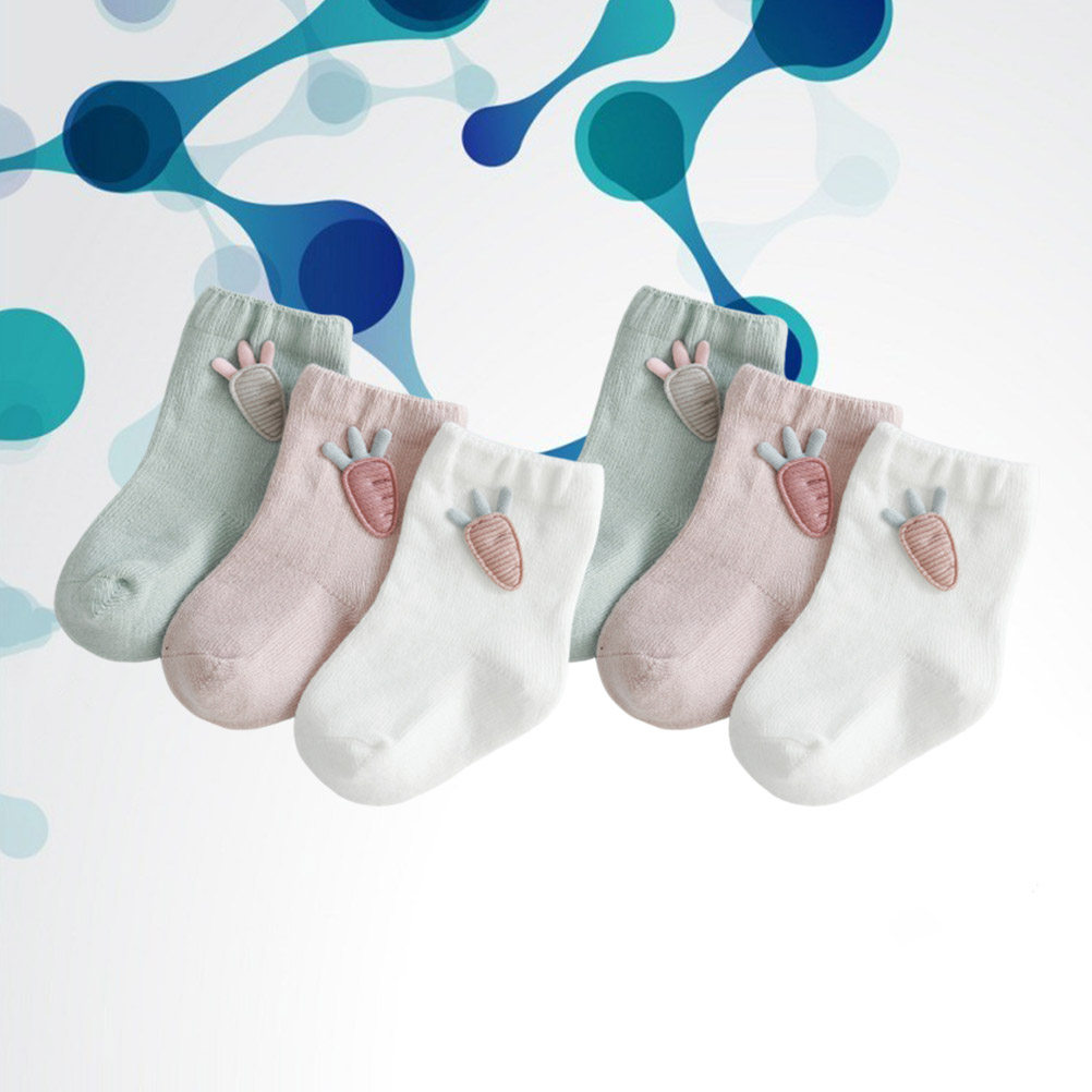 Unisex Baby Socks Non Slip - 3 Çift Bebek Çorabı, Pamuklu, Çizgili